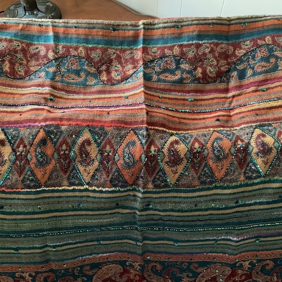 NWOT Wool riverside pashmina multicolor large scarf - Picture 6 of 7
